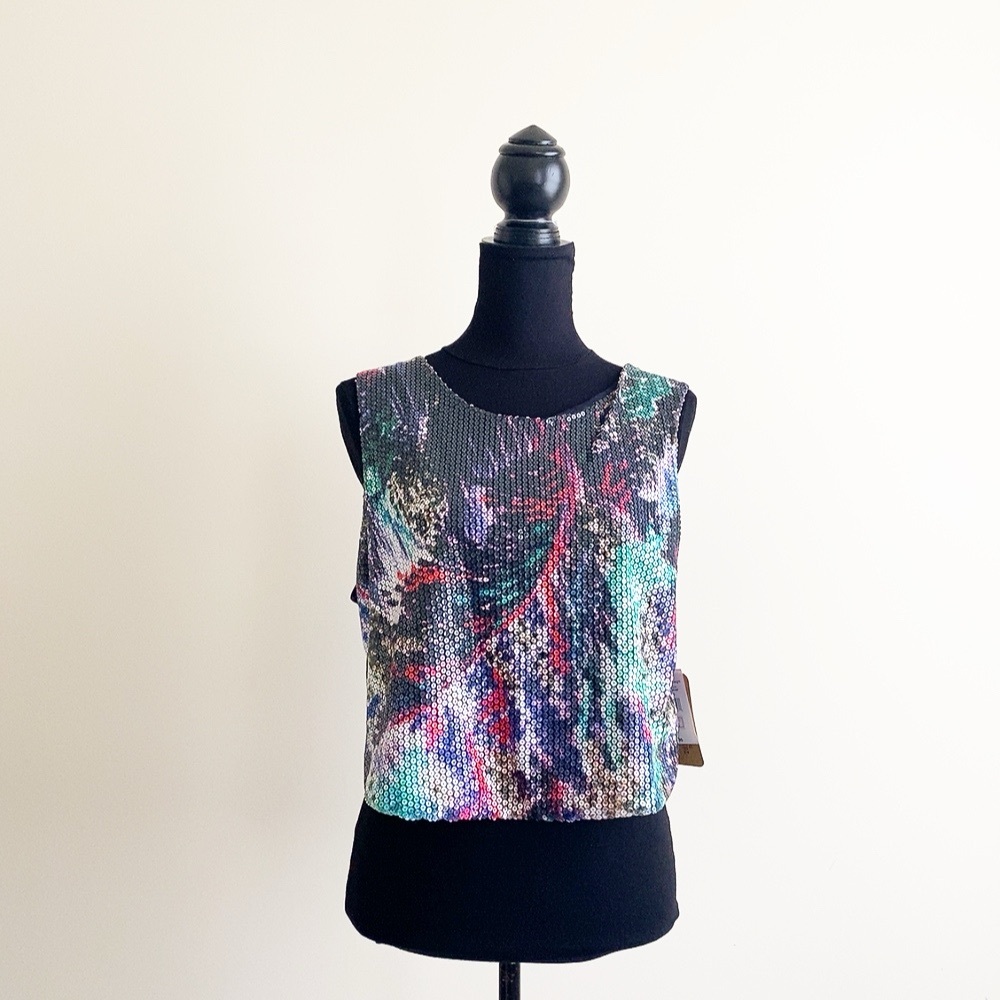 Threads 4 Thought Sequin Crop Tank – Size Large (NWT)